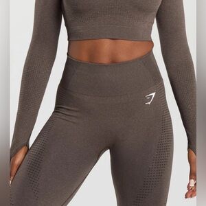 GYMSHARK  gently worn Vital Seamless 2.0 size small, “Espresso” Marl leggings.